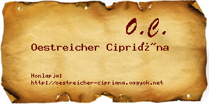 Oestreicher Cipriána névjegykártya